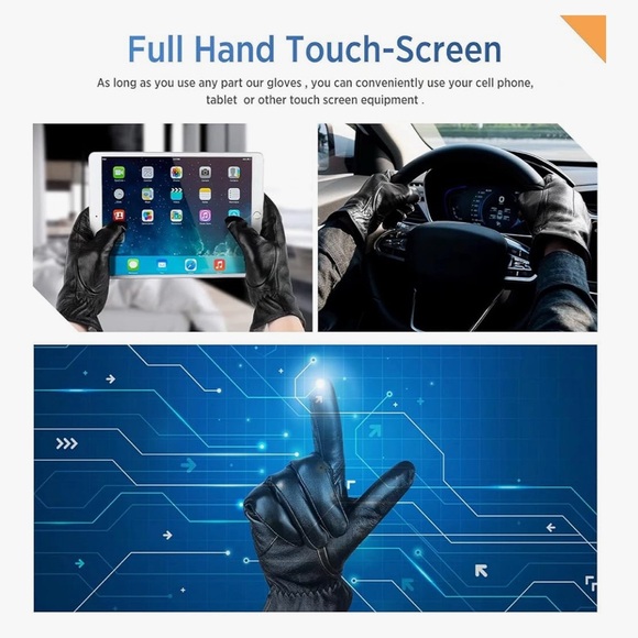 Sheep skin Black Gloves for Men - Picture 4 of 5